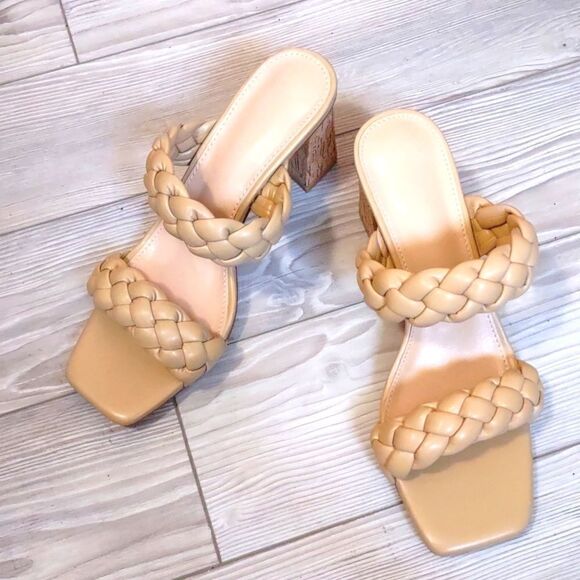 (15-4083) 🔥3/$20🔥 LACUONE Women's Mid Heels Square Toe Block Heeled Sz 8.5 - Picture 7 of 11